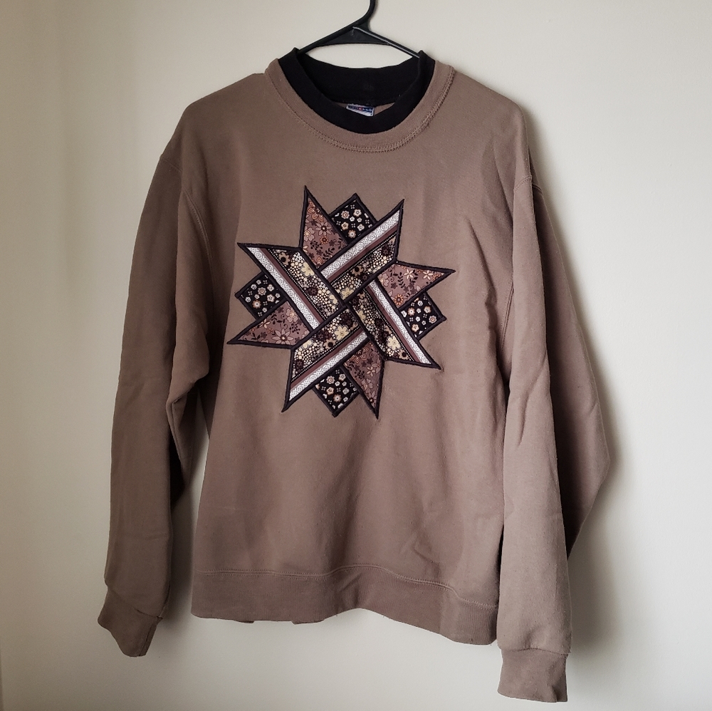 Handmade Quilt Crewneck Sweatshirt Grandmacore